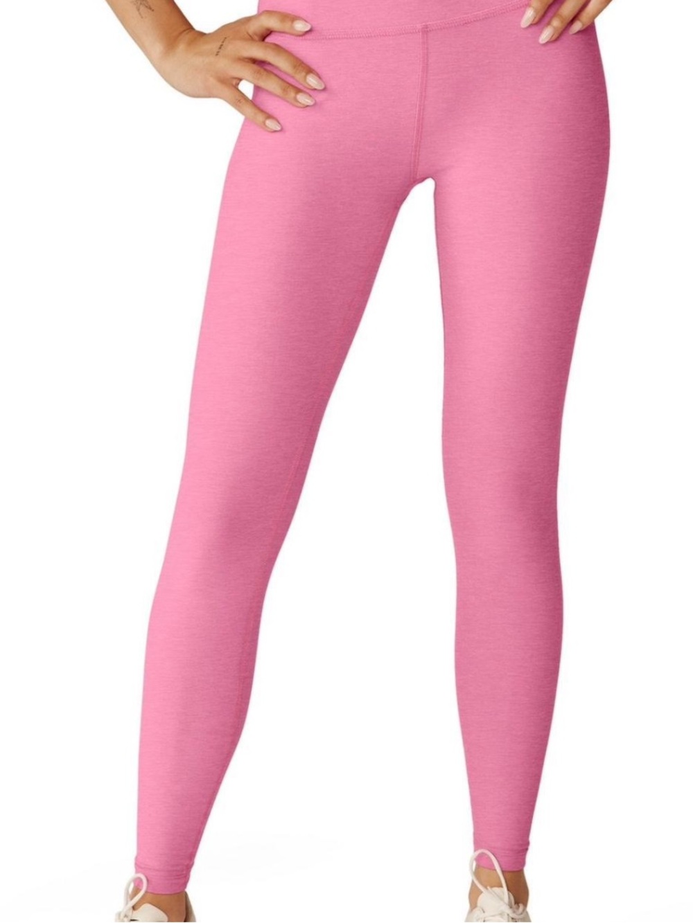 EUC Beyond Yoga Spacedye High Waisted 7/8 Leggings in Pink Heather Bloom Small
